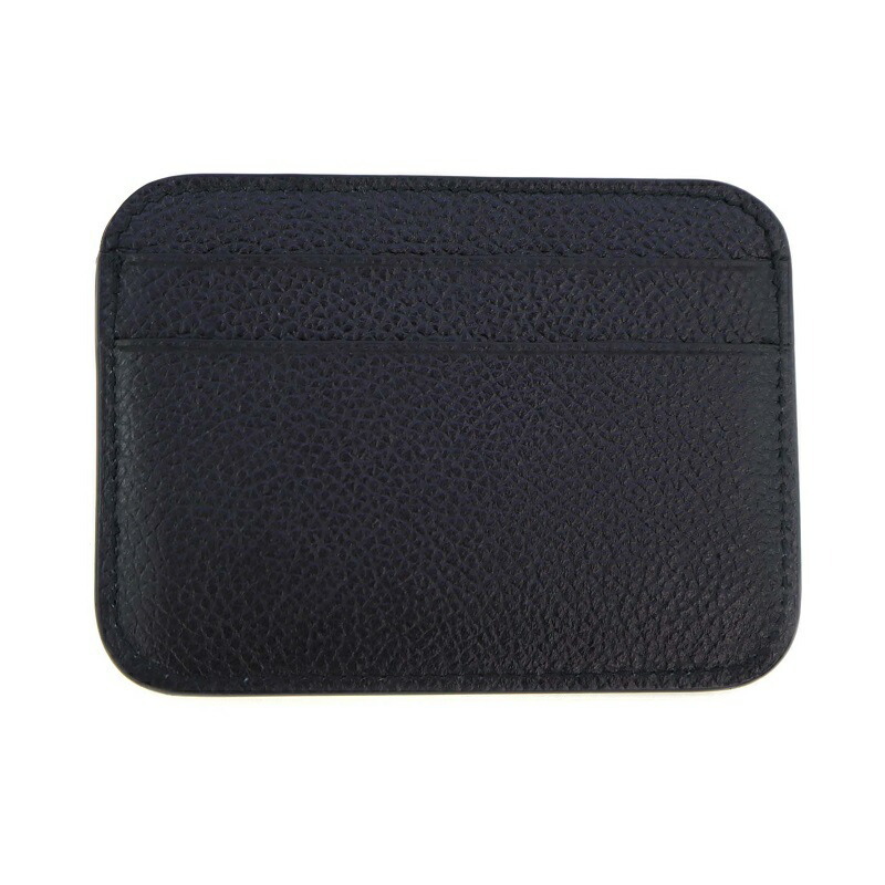 Balenciaga Black Leather Card Case Wallet Logo Holder